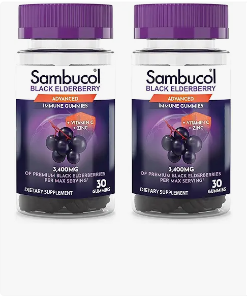 Sambucol Black Elderberry Gummies with Vitamin C & Zinc - Sambucus Elderberry Gummies for Immune support