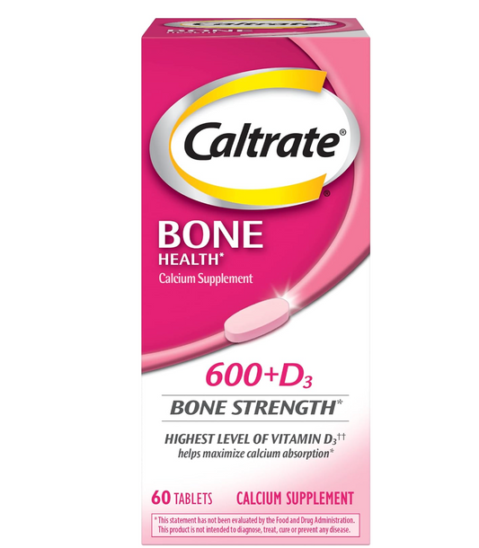 Caltrate 600 Plus D3 Calcium and Vitamin D Supplement Tablets, Bone Health Supplements for Adults - 60 Count