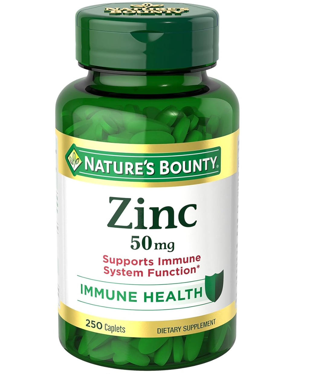 Nature's Bounty Zinc 50mg, Immune Support & Antioxidant Supplement, Promotes Skin Health 250 Caplets